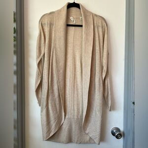 Rd style lightweight open front cardigan sweater in beige neutral. Size S